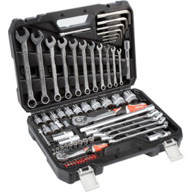 Комплект инструменти YATO, CrV, 1/4"+ 1/2”, 77 части