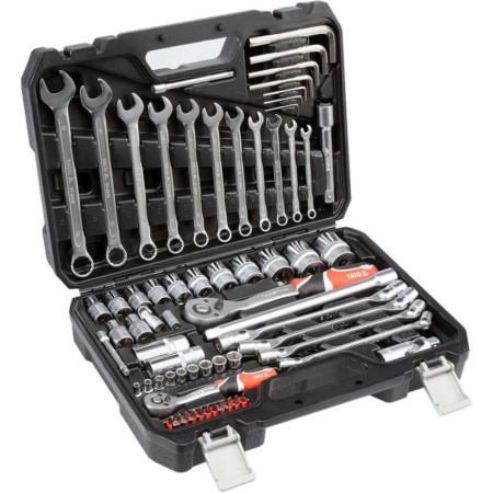 Комплект инструменти YATO, CrV, 1/4"+ 1/2”, 77 части