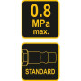 Пистолет за въздух с манометър VOREL 81650, 0 - 8 Bar