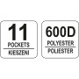 Чанта за инструменти отворена YATO YT 74373, 11 джоба, 22"