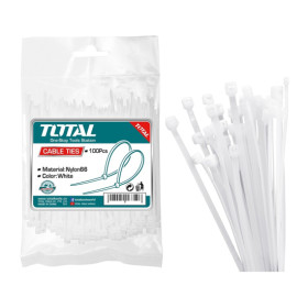 Кабелни стяжки TOTAL, PA, бели