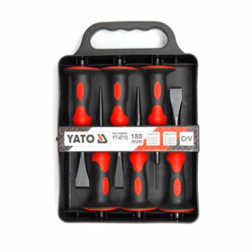 Комплект ударни секачи, шила и център YATO, PVC дръжка, 6 части