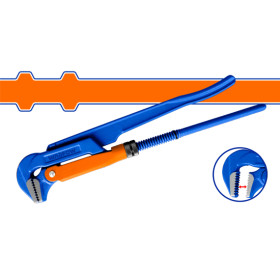 Ключ водопроводен двураменен WADFOW, Heavy Duty, 90