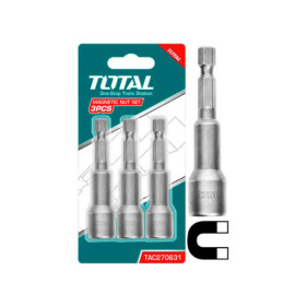 Комплект магнитни вложки TOTAL, 1/4", SW 13 x 65 мм, 3 части