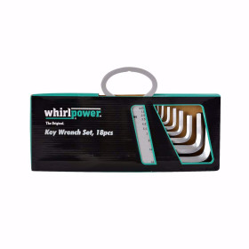 Комплект екстра дълги Г-образни ключове WhirlPower, SW 1.5 - 19 мм, 18 части