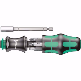 Отвертка с бит държач WERA, 1/4", PZ, PH, SL, 6 бита