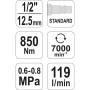 Пневматичен ударен гайковерт YATO 09525, 1/2", 850 Nm