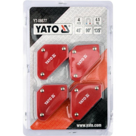 Комплект магнитни ъгли за закрепване YATO mini, 43 х 72 х 12 мм, 4 броя
