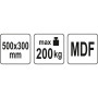 Транспортна платформа YATO, MDF, 4 колела, 500 х 300 мм, 200 кг