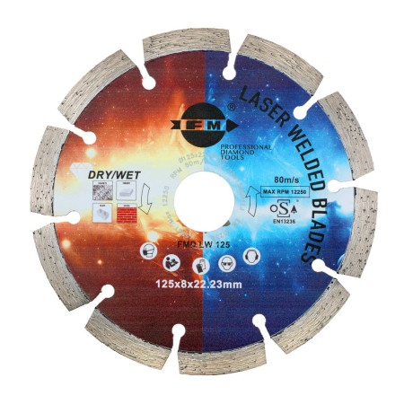 Диамантен диск за рязане FM LW, Ф 125 x 22.23, H 8 мм