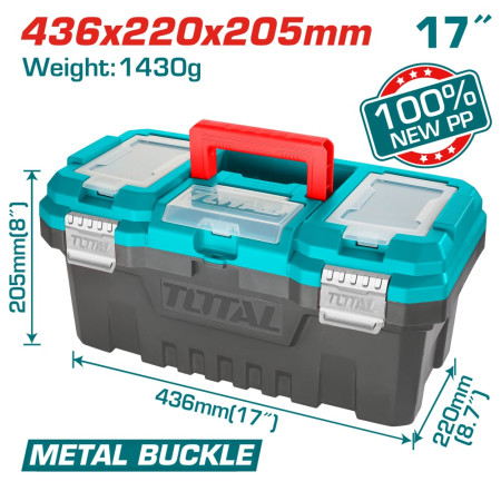 Куфар за инструменти TOTAL, PP, 436 x 220 x 205 мм