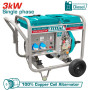 Дизелов монофазен генератор с дръжки и колела TOTAL, AVR, 3 kW