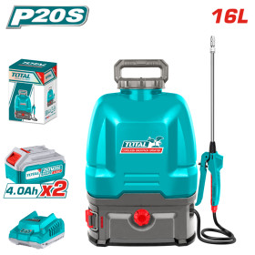 Акумулаторна пръскачка TOTAL, 20 V, 16 L, 5 Bar, 2 x 4 Ah