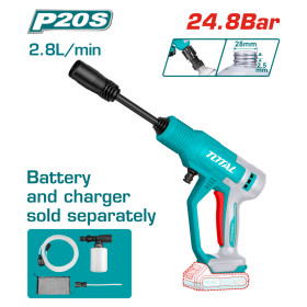 Акумулаторна водоструйка TOTAL, 20 V, 24.8 Bar, 2.8 L/min, без батерия