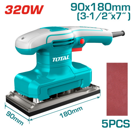 Виброшлайф TOTAL INDUSTRIAL, 90 х 180 мм, 320 W