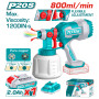 Акумулаторен пистолет за боядисване TOTAL, 20 V, 1 L, 1 x 2 Ah