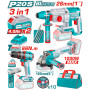 Комплект акумулаторни инструменти TOTAL TOSLI2402028, 3в1, 20 V, 2 x 4 Ah