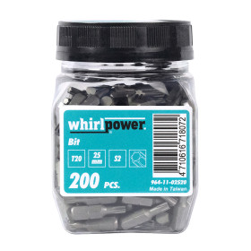 Комплект битове Whirlpower, TX 20 x 25 мм, 200 броя