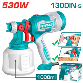 Електрически пистолет за боядисване TOTAL INDUSTRIAL, 530 W, 0.41 L/min