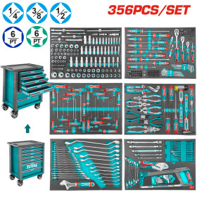Количка с инструменти TOTAL INDUSTRIAL, 356 части