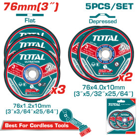 Дискове за рязане и шлайфане на метал TOTAL, Ø 76 mm, 5 броя
