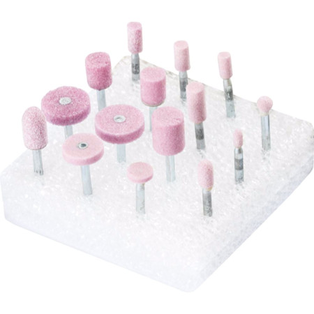 Комплект шлайфгрифери (розови) PFERD, 15 части, опашка 3 мм