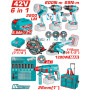 Комлект акумулаторни инструменти TOTAL TOSLI260496E, 42 V, 2 x 2.5 Ah
