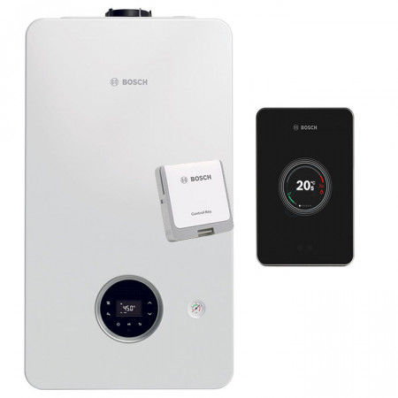 Газов котел Bosch Condens 2300i W 24/30 C 23, димоотвод, WiFi управление EasyControl black, 24/29 kW, двуконтурен