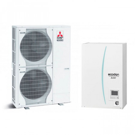 Термопомпа Mitsubishi Electric ERSC-VM2D/PUHZ-SW120VHA, 16 kW, отопление, охлаждане и БГВ