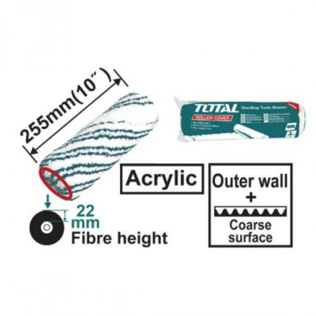 Ролка за бояджийски валяк TOTAL, Ф 8 x 255 x 22 мм