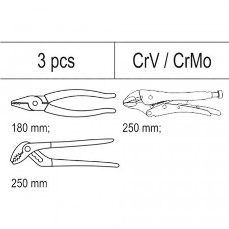 Комплект клещи YATO, 3 части