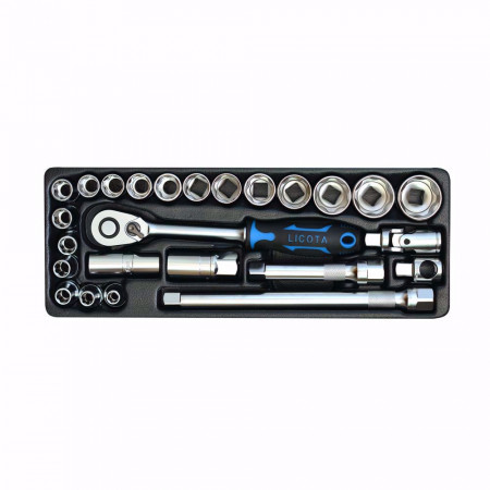 Комплект тресчотка, вложки и аксесоари LICOTA, 1/2", 25 части