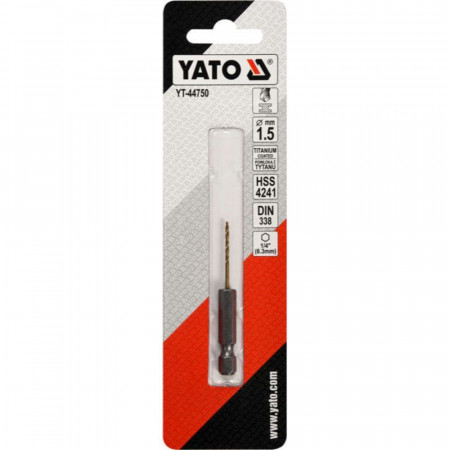 Свредло за метал DIN 338, YATO, HEX, HSS-Tin