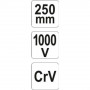 Клещи водопроводни YATO, VDE, 1 1/2", 250 мм