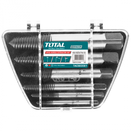 Екстрактор за болтове TOTAL, М 3 - М 25, 6 части