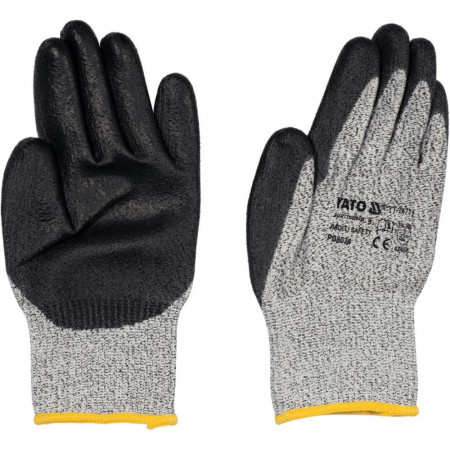 Ръкавици противосрезни YATO, HPPE, PU, сиви
