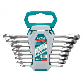 Комплект ключове с тресчотка TOTAL Industrial, SW 8 - 19 мм, 8 части