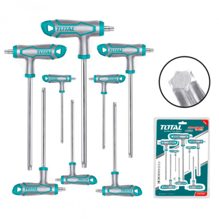 Комплект Т-образни TORX ключове TOTAL Industrial, CrV, T10 - T50