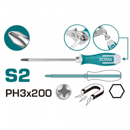 Отвертка ударна TOTAL INDUSTRIAL, PH