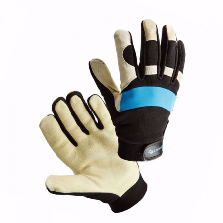 Работни ръкавици HOGERT, свинска кожа, маншет, велкро, CE, N 10 / XL