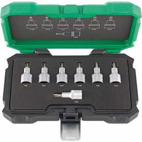 Комплект бит вложки 1/2" FORTIS, TORX, 7 части