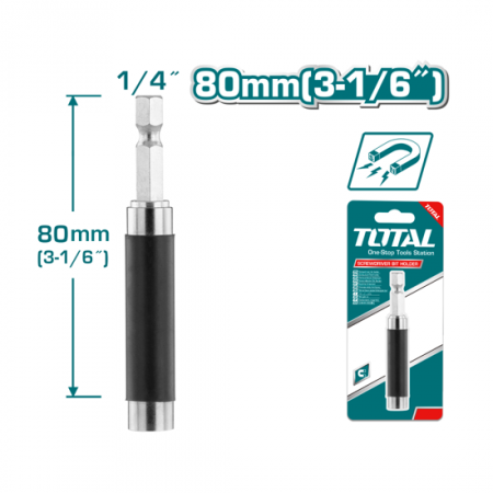 Бит държач магнитен TOTAL, 1/4", 80 mm