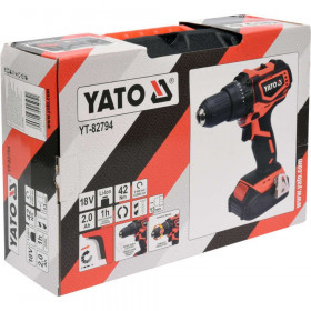 Акумулаторен безчетков винтоверт YATO 82794, 18 V, 2 Ah