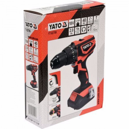 Акумулаторен ударен винтоверт YATO 82786, 18 V, 1 x 2 Ah