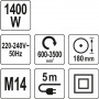 Полирмашина YATO YT 82196, куфар, Ф 180, 1400 W, 3500 RPM