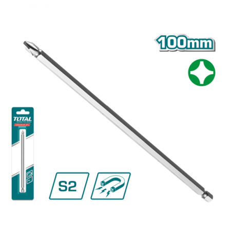 Бит накрайник, удължен TOTAL Industrial, PH2