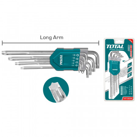 Комплект Г-образни ключове TOTAL Industrial, TX 10 - 50, 9 части