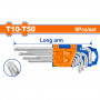 Комплект Г-образни ключове WADFOW, TORX, T10-T50, 9 броя