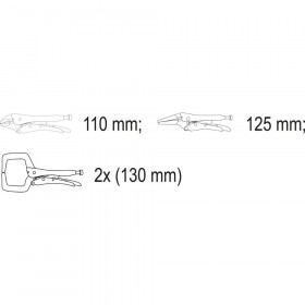 Комплект клещи чираци VOREL, mini, 110 - 130 мм, 4 броя