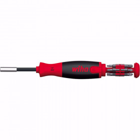 Отвертка с бит държач WIHA, 1/4", SL, PZ, PH, TX, 12 бита